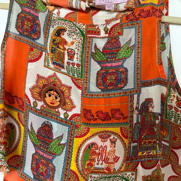 Calypso St. Barth Rare Tenaja Tank Top And Skirt Silk Set - Picture 5 of 12